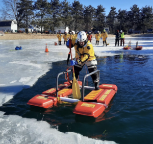 Ice Rescue Sled in the Water